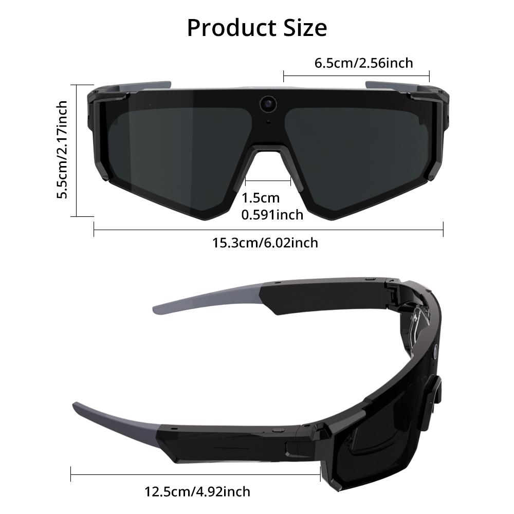 Turbosun Smart Glasses AI Cycling Camera Glasses Wearable 8MP Camera Hands-Free Photo/Video Recording Suitable for Travel Outdoor Wireless UV Protection Language Translation Sync Phone iOS detail 1