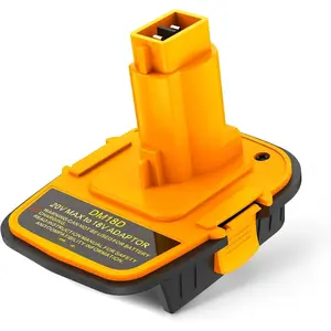 DM18D Battery Adapter Converter with USB Port for Dewalt 18V Tools, Converts for De-Walt 20V or Mil-wau-kee 18V Li-on to De-Walt 18-V Battery Adapter