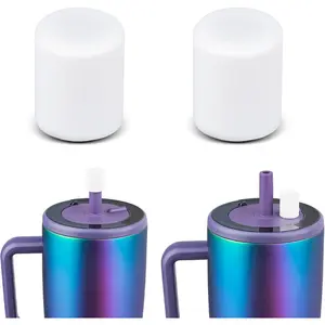 2 Pack  Straw Caps Compatible with BruMate All Era and Resa Tumblers,  Straw Caps Toppers Compatible with Brumate Accessories, Covers Protectors  (White)