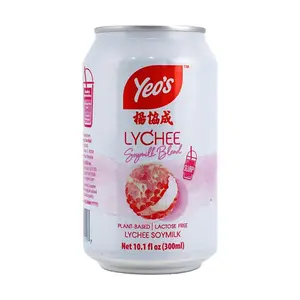 YEO'S Lychee Soy Milk Drink 300ml Can - Plant-Based, Lactose-Free, Vegan, Non-Dairy Beverage