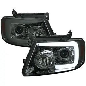 2004-2008 F-150/ 2006-2008 Mark LT Switchback Sequential LED C-Bar Projector Headlights (Chrome Housing/Smoke Lens)