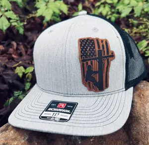 Lineman Richardson Heather Grey/Black Snap Back Hat Flag Electrician