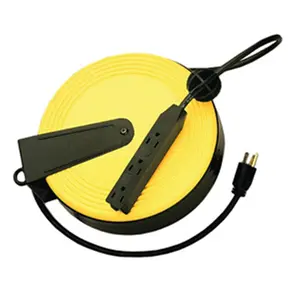 212 MAIN Bayco BYSL-800 30 Ft. 3-Outlet Smooth-Glide Extension Cord Reel, LED Power Light, Steel Housing Mounting Kit