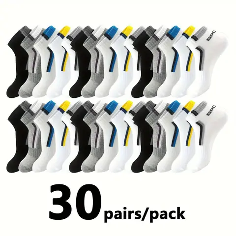 Women's Classic Low-Top Striped Liner Ankle Socks (5/10/20/30 Pairs) - Multicolor Polyester-Spandex Blend, Simple, Comfortable, Dry-Wicking, Soft, Breathable, All-Season Underwear for Women for Activewear, Sports Clothes, Outdoor Use