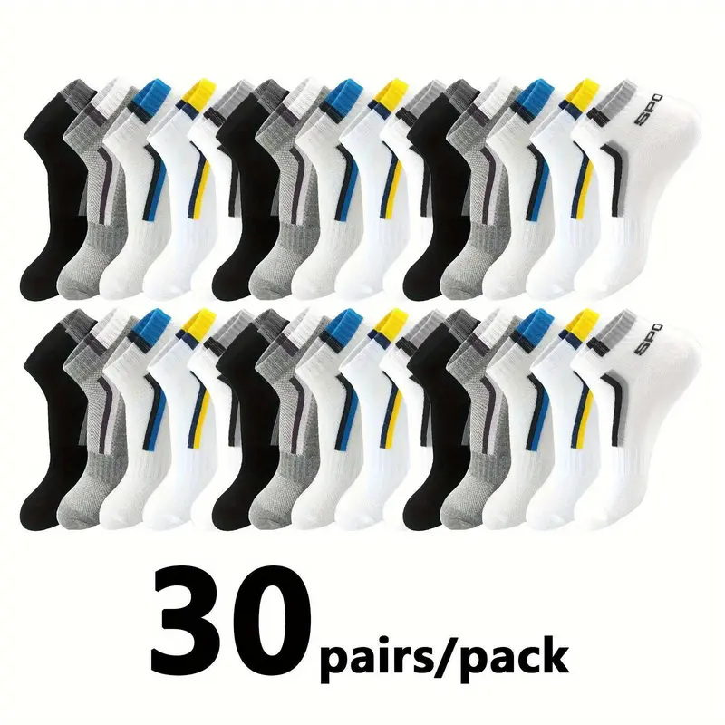 Women's Classic Low-Top Striped Liner Ankle Socks (5/10/20/30 Pairs) - Multicolor Polyester-Spandex Blend, Simple, Comfortable, Dry-Wicking, Soft, Breathable, All-Season Underwear for Women for Activewear, Sports Clothes, Outdoor Use