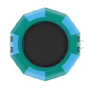 VEVOR Inflatable Water Bouncer,  12ft Recreational Water Trampoline, Portable Bounce Swim Platform with 3-Step Ladder & Electric Air Pump, Kids Adults Floating Rebounder for Pool, Lake, Water Sports