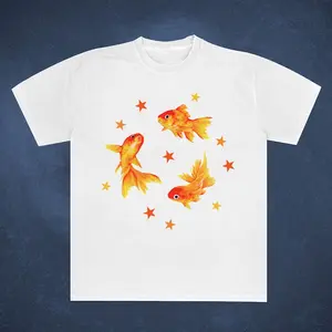 Goldfish T-Shirt, Star Aesthetic, Cute T-Shirt, Beachy Shirt, Grunge Y2K Tee, Cool Vintage Retro T-Shirt Gift