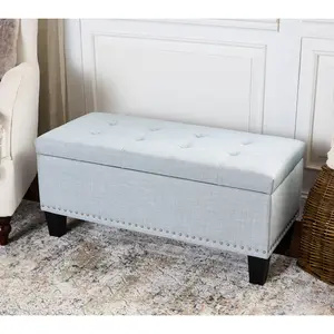 36"L Fabric Tufted Wooden Bench by Valerie