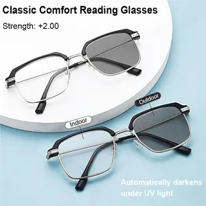 Unisex +2.00 Reading Glasses, HD Vision, Comfortable Silicone Nose Pads