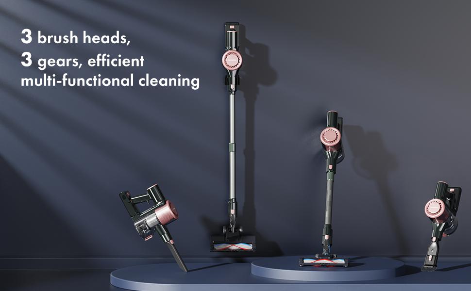 Homeika Cordless Vacuum Cleaner-H318, 300W 23KPa Lightweight Stick Vacuum with 48mins Runtime Battery, 3 Suction, LED Display, Powerful Vacuum Cleaner with Sofa Brush for Hard Floor/Carpet/Pet Hair/Car