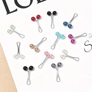12pcs Lady Muslim Scarf Hijab Clips Casual Pearl Scarf Brooch Pin Shawl Scarf Head Scarf Holder