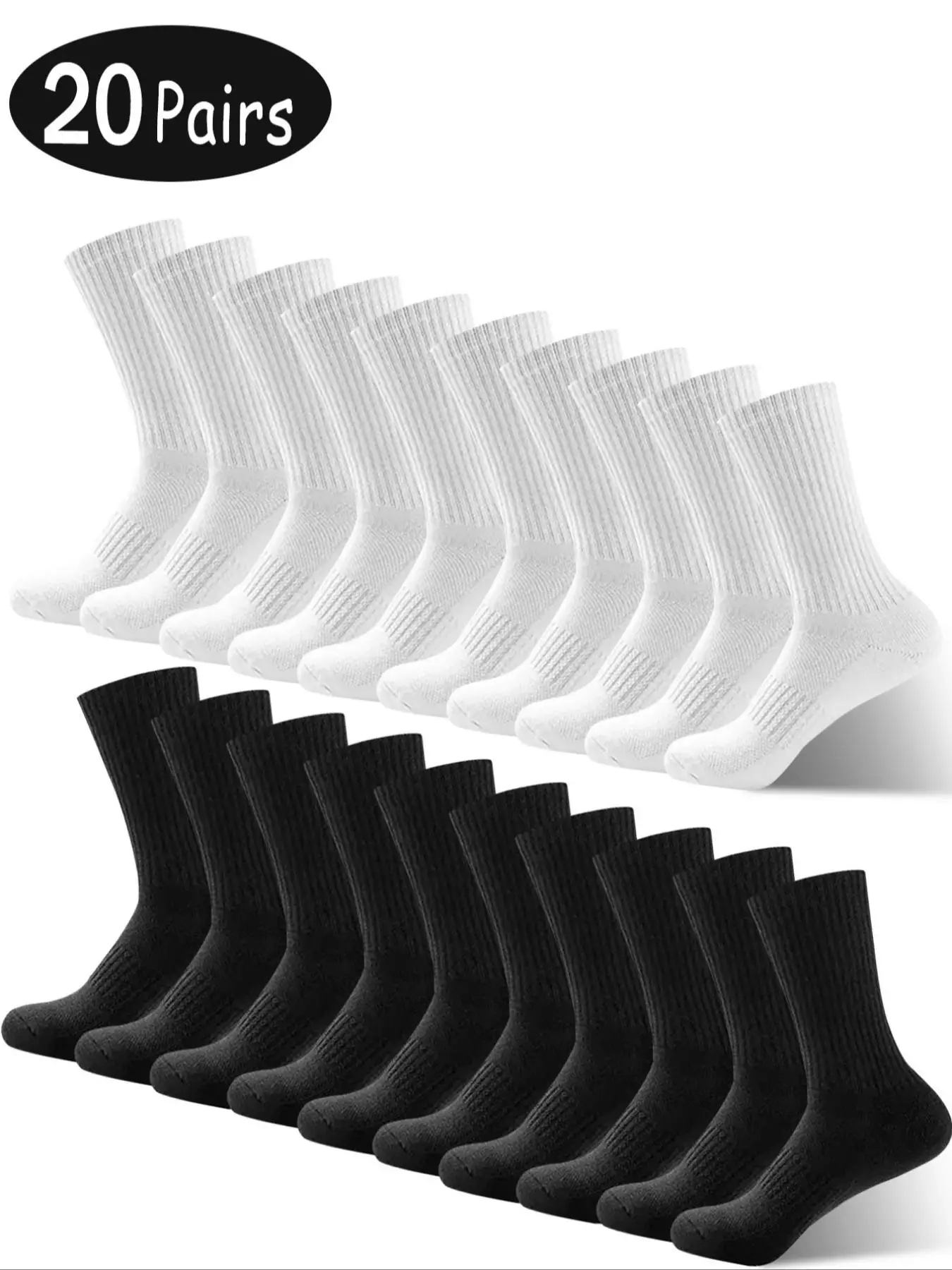 Men's Solid Socks, Casual Comfortable Breathable Socks for Daily Wear, Men's Clothes for All Seasons, Sock Set