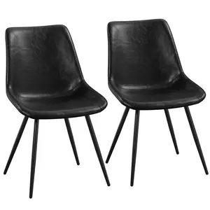 Yaheetech 2pcs Metal Dining Chairs Accent Chairs, Black
