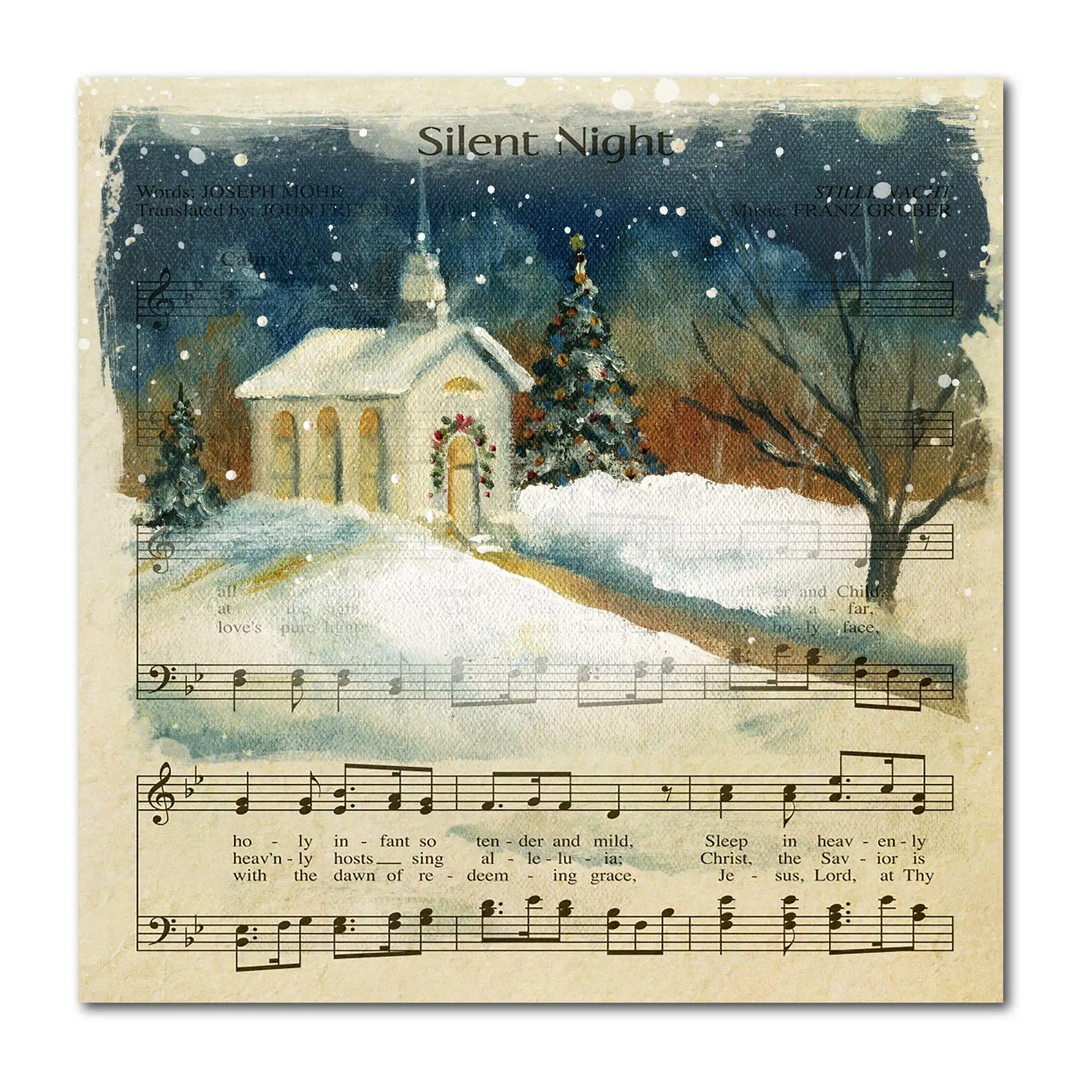 Courtside Market Silent Night 24x24 Canvas