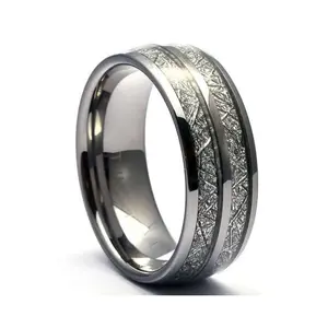 The Ranger - Tungsten Meteorite Wedding Ring Dome & Shiny
