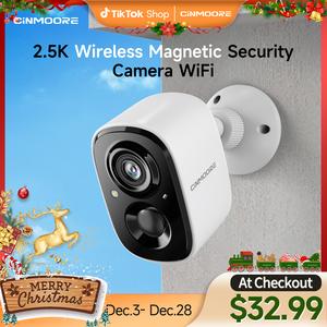 【FLASH SALES】CINMOORE Outdoor/Indoor Magnetic wireless Camera 2.5K free install Smart Garage 2.4G wifi Security Camera – HD Video, Night Vision, Motion Detection, Magnetic, Wi-Fi, Two-Way Audio, Smartphone Control Lens