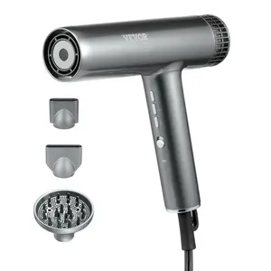 【fathersdaygift】VEVOR Professional Hair Dryer, 3.0 Million Negative Ions Blow Dryer, 98,000RPM High-Speed Brushless Motor, 3 Temp & 3 Speeds, Lightweight Salon Hair Blow Dryers with Nozzles & Diffuser for Home Travel