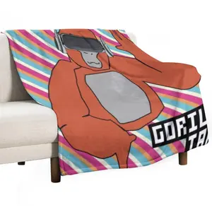 Game Gorilla Anime Tag Throw Blanket Flannel Blankets Warm Soft Air Conditioner Quilt for Bed Sofa Couch Camping for All Seasons Style 9