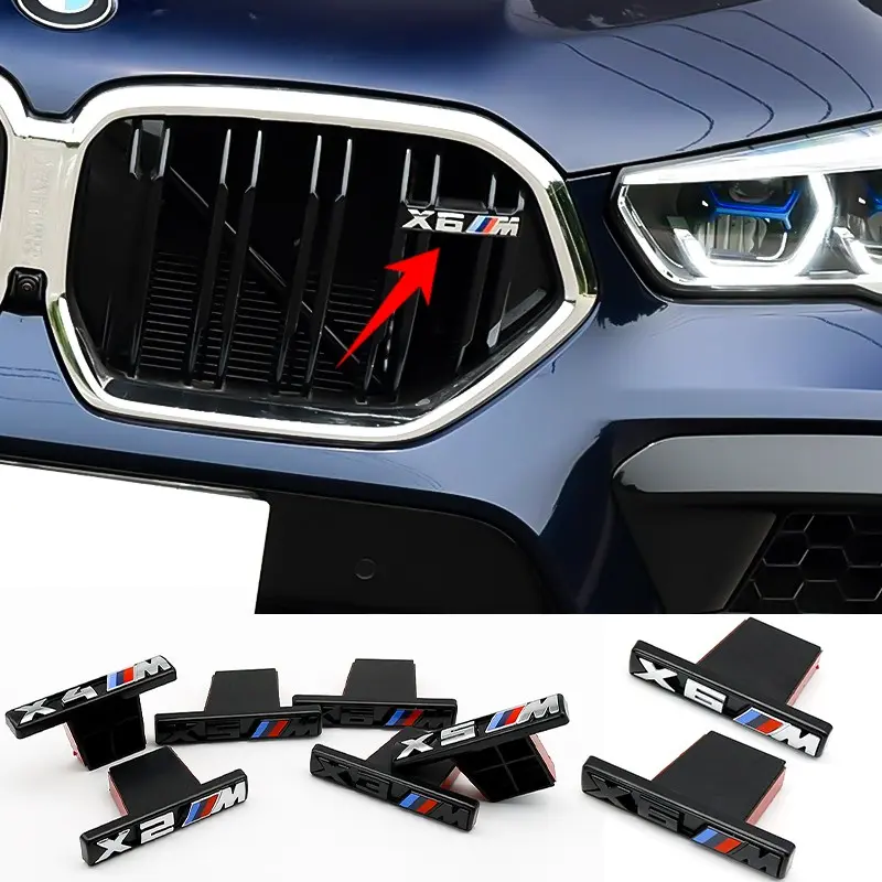 Bmw Car Front Grille Emblem, Car Decals, Durable High-Quality Decoration Accessory, Sport Style Modification Part Fit for X2m X3m X4m X5m X6m, Car Stickers, Vehicle Exterior Decoration