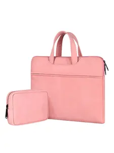 Women's PU Leather Laptop Backpack, Velvet Simple Lightweight, Fits iPad Notebook Inner Bag & Power Supply Pouch, Casual Style