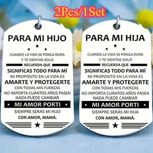 2Pcs Spanish Key Chain For My Son And My Daughter, Birthday Gift For Men