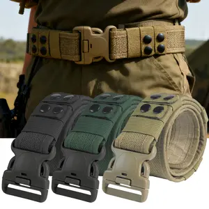 BOOIU Men's Tactical Waist Belt Web Belt PP Woven Belt Multi-functional Tactical Belt For Outdoor Sports Camping Hunting Accessories