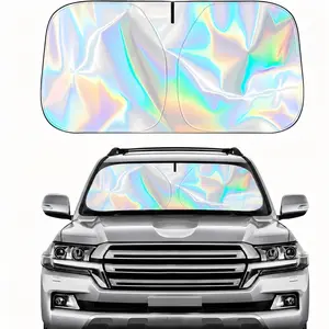 Multi-purpose Car Windshield Sunshade | UV-Blocking | Foldable & Reflective Design | Prevents Interior Heat Buildup | Large(57" x 31.5") | Summervibes