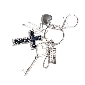 Trendy Keychains Heart Lock Bows Keyring Alloy Handbag Charm Unique Jewelry