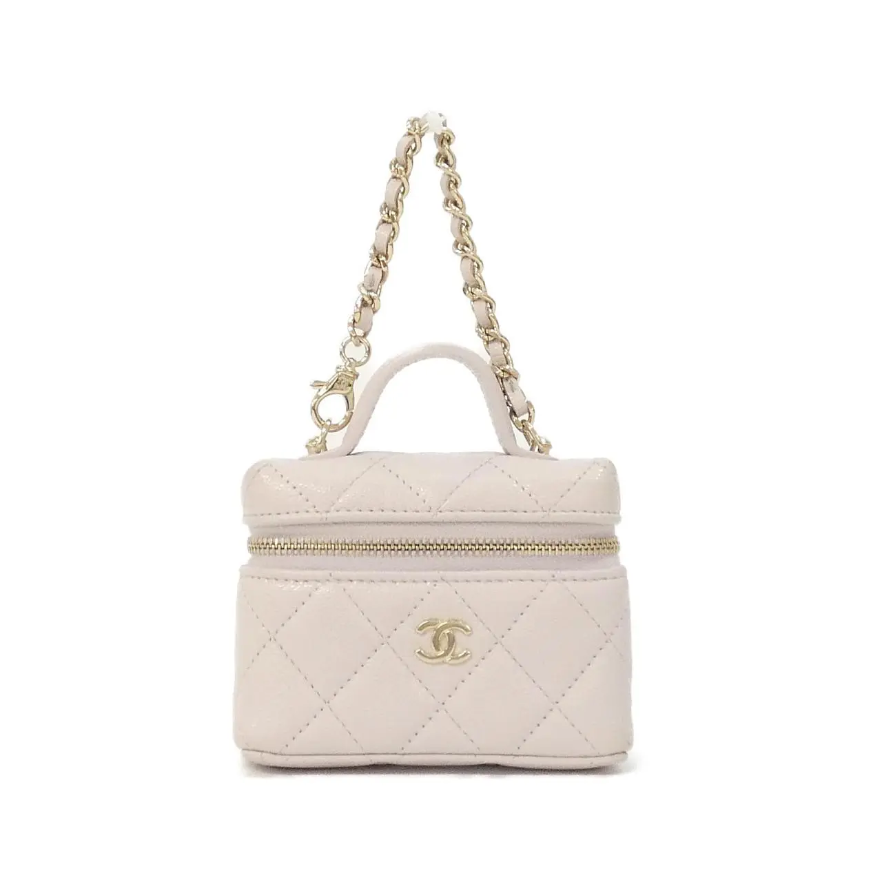Pre-owned CHANEL Calfskin Small Leather Goods Timeless Classic Caviar Skin Bag Charm