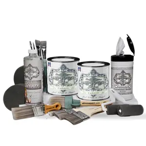 ALL-IN-ONE Paint by Heirloom Traditions, 2 Quart Deluxe Cabinet Paint Bundle and Tool Kit
