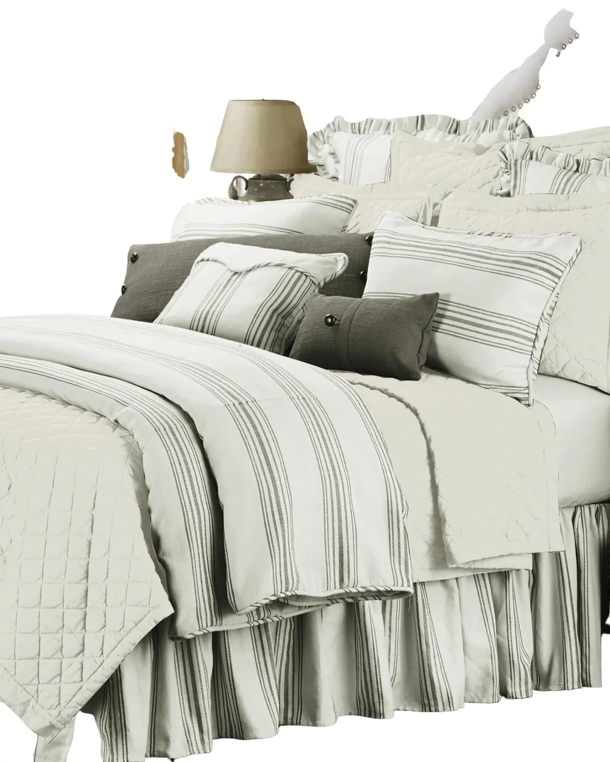 Hiend Accents Unisex Prescott Striped Print King Size Bedding Set 3 Piece - Fb6200-Sk-Tp