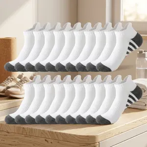 Men's Athletic Running Ankle Socks 10 Pairs Pack - Low Cut Breathable Workout Socks for Sports, Gym, Hiking, Comfortable Moisture-Wicking Lightweight Cushioned Socks for Men, Size 10-13