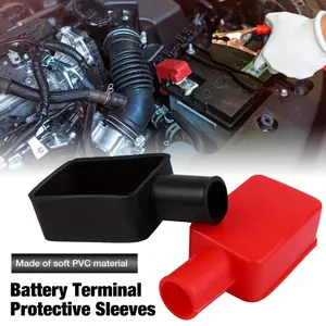 1pair Auto Battery Negative Positive Terminal Covers Cap Boot Isograde Protector Overhanging Batteries Accessories