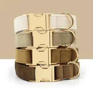Velvet Soft Comfortable Breathable Dog Collar, Adjustable Zinc Alloy Buckle Dog Collar Suitable for Large Medium Small Dogs, Boys Girls