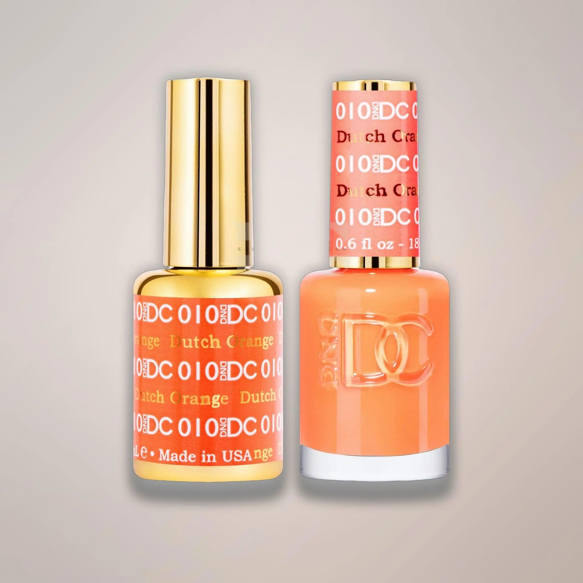DND DC Duo - 010 Dutch Orange - Gel & Matching Lacquer Duo 0.5 oz