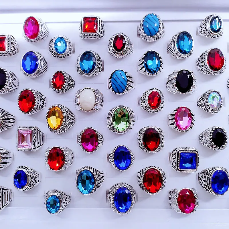 14Pcs Men's Vintage Middle Eastern Exaggerated Rings, Bold Mixed Style All-Match Finger Jewelry