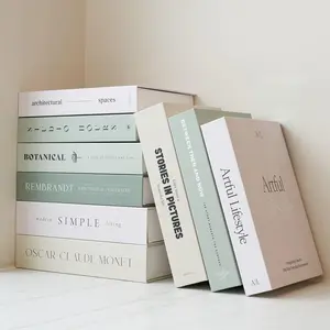 Beautiful Decorative Books Set of 9 Boxes Enhance Your Coffee Table Bookshelf or Mantel Shelf Decor Aesthetic Fake Faux Books for Modern Home Decoration Photo Storage and Keepsake Box