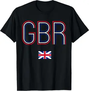 RETRO GBR UK FLAG COUNTRY CODE PROUD British ROOTS Vintage Summer Casual Short Sleeve Cotton T-Shirt