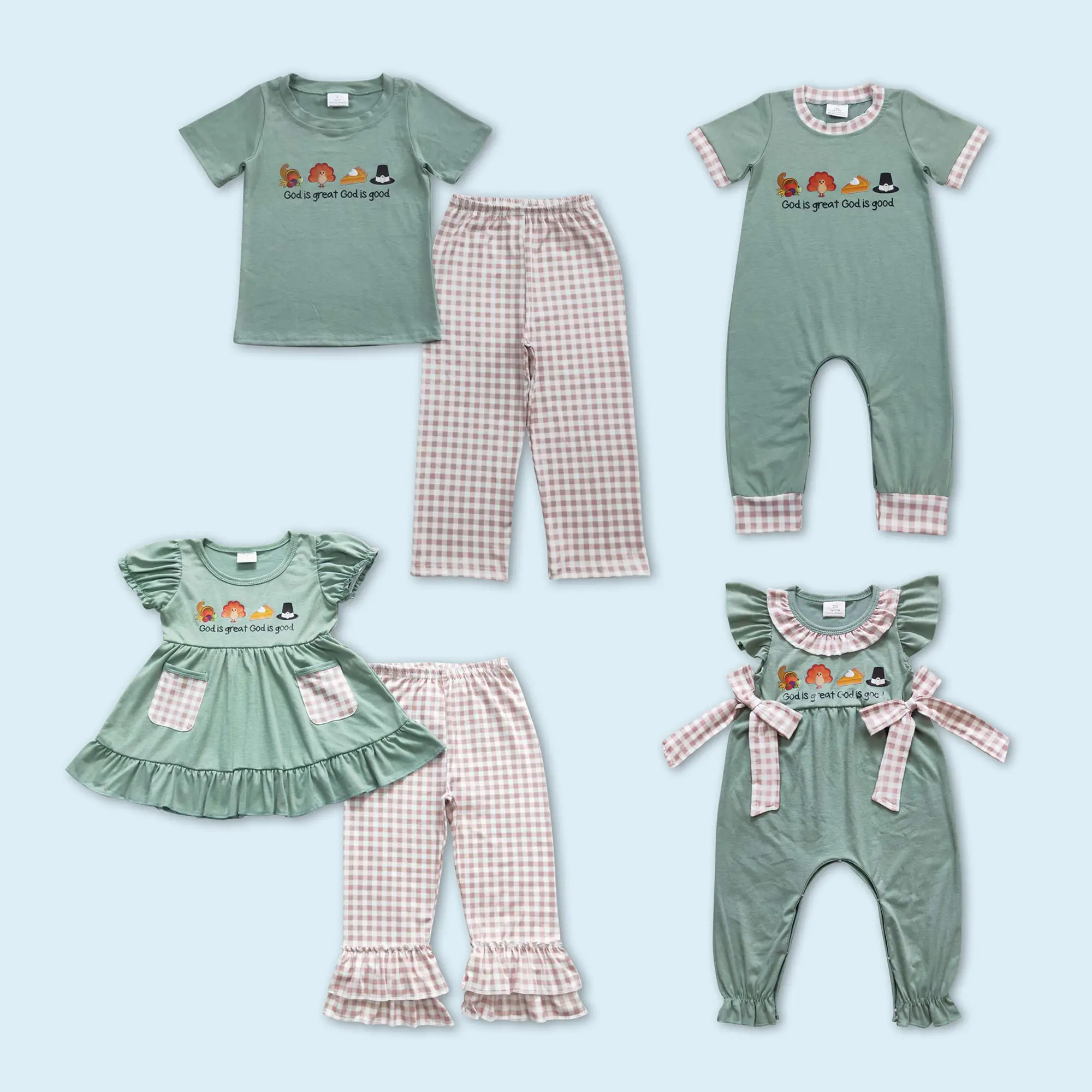 Thanksgiving Turkey Kids Girls Matching outfit