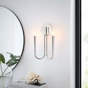 Modway Penrose 2-Light Wall Sconce in Polished Nickel