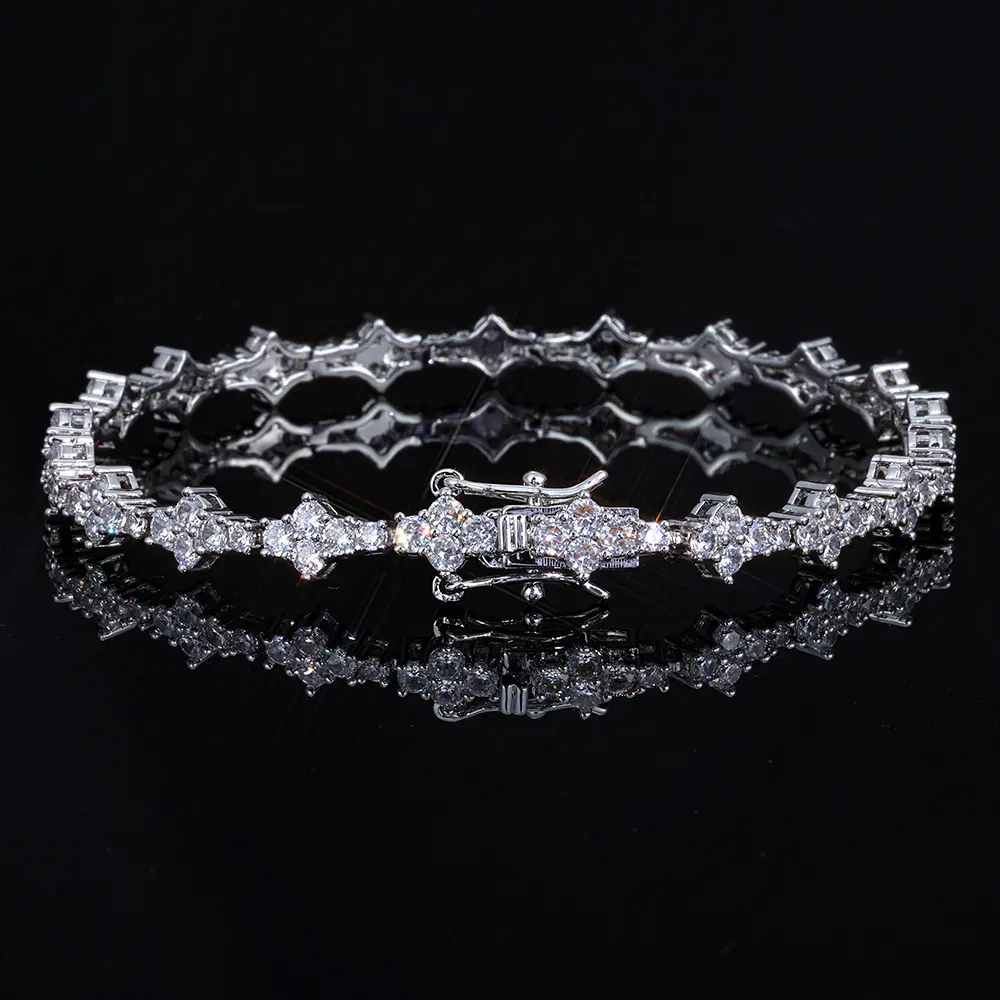 6.5mm Cross Tennis Bracelet for Men Women, Iced Out Bling AAAAA+ Cubic Zirconia Wrist Chain – Modern Versatile Accessories, Hip Hop Jewelry, Perfect Birthday Anniversary Engagement Christmas Gift for Him Her