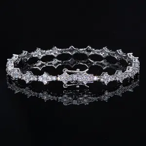6.5mm Cross Tennis Bracelet for Men Women, Iced Out Bling AAAAA+ Cubic Zirconia Wrist Chain – Modern Versatile Accessories, Hip Hop Jewelry, Perfect Birthday Anniversary Engagement Christmas Gift for Him Her
