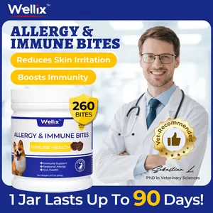 Wellix 260-Count Dog Allergy Relief Chews - Dog Allergy and Itching Skin Relief & Immune Support for Itchy Skin and Itchy Ears, 100% Natural Ingredients