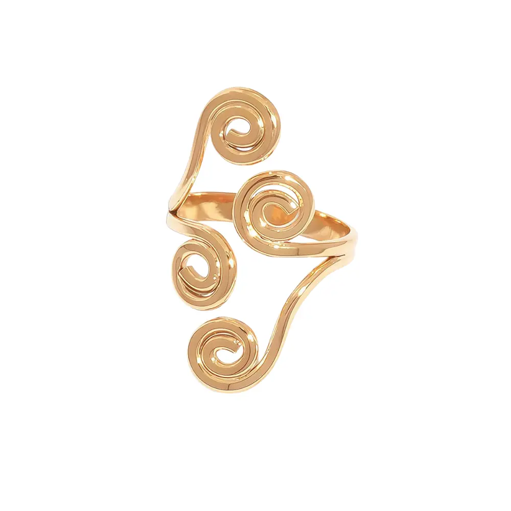Multi Spiral Adjustable Statement Ring - 18K Gold Plated 304 Stainless Steel