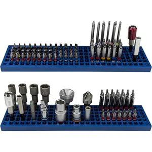 FREE ZONE Bit Organizer Set (Blue) – 158-Hole Bit – 1/4" Hex Bits & Drive Bits Adapter – Toolbox (Not Included)