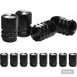 AutoGuard 12 PCS Car Tire Valve Stem Caps - Leak-Proof Universal Wheel Covers for Cars, Trucks, Bikes & SUVs (Black)