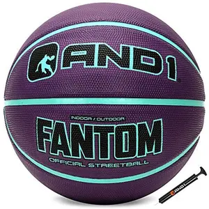 AND1 Fantom Rubber Basketball: Official Regulation Size 7 (29.5 inches) Rubber Basketball - Deep Channel Construction Streetball, Made for Indoor Outdoor Basketball Games