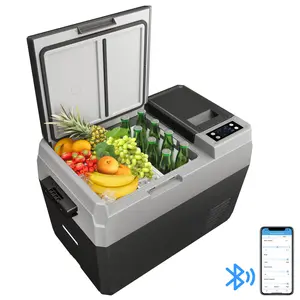 12V Portable Car Fridge Freezer, 30.6-Quart Electric Cooler With Wheels, -4℉ to 68℉ Temperature Adjustment, Dual-Zone Electric Car Fridge for Camping, Vehicles & Home