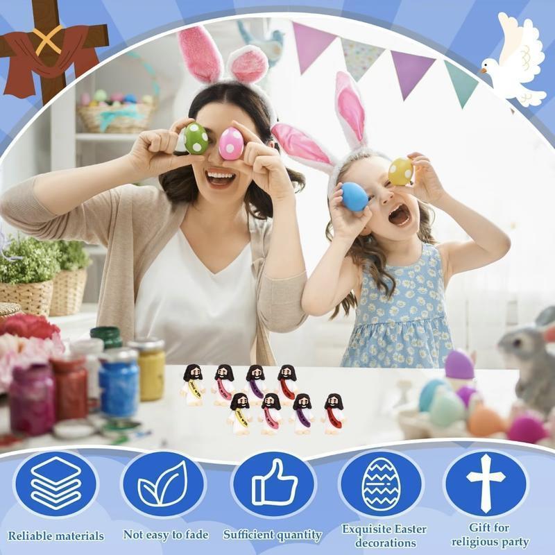 【God be with you】Mini Jesus Figures 50/100 pcs Original Design Little Jesus Figures with Jesus Love You Slogan Christian Baptism Gifts Christmas Easter Home Decoration Religious Ornaments