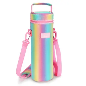 Tirrinia Single Wine Cooler Bags - Insulated & Padded Portable Wine Tote Carrier for Travel, BYOB Restaurant, Wine Tasting, Party, Great Christmas Gift for Wine Lover, Beige